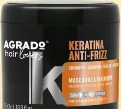 Mască intensivă pentru păr AGRADO Hair Lovers Keratina Anti-Frizz, 500 ml