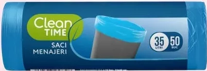 Saci menajeri CLEAN TIME, 35 l, 50 buc.