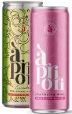 APRIORI CAN vin perlant Fetească Albă Brut / Rosé Muscat Dulce, 0,25 L, 1 doză