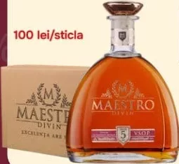 MAESTRO V.S.O.P., divin, 5 ani, cutie 6 × 0,5 L; preț la cutie, 100 lei/sticlă