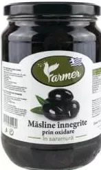 FARMER măsline înnegrite prin oxidare, în saramură cu sâmburi, 680 g