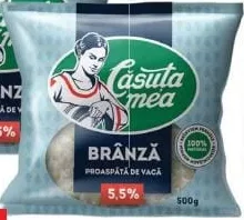 CĂSUȚA MEA 5,5% brânză proaspătă de vaci, 500 g