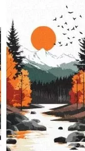 YELLOW MOON 40 × 80 cm pictură pe numere