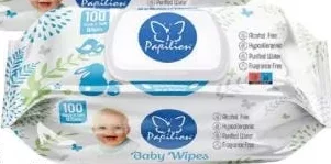 Papilion șervețele umede pentru copii cu capac, 100 buc.