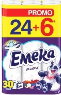 Emeka hârtie igienică, 3 straturi, 24+6 role, diverse sortimente