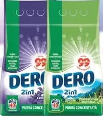 Dero 2 în 1 detergent pudră concentrat, 40 spălări