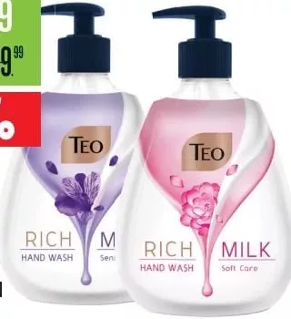 Teo Rich Milk, жидкое мыло, 300/400 мл, Soft Care и фиолетовый вариант