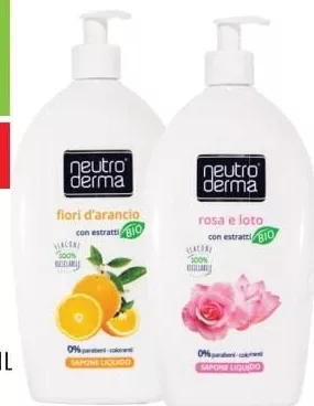 Neutroderma Bio, жидкое мыло, 1 л, цветы апельсина / роза и лотос; акционная цена 47,99 лея, с Alina Card 44,99 лея