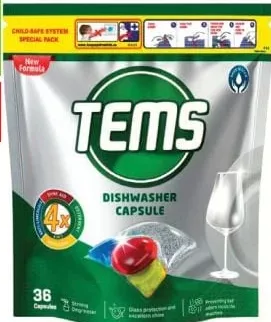 Tems 4x, капсулы для посудомоечной машины, 36 шт.