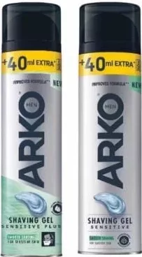 Arko Men, гель для бритья, 240 мл (включая 40 мл дополнительно), Sensitive Plus / Sensitive