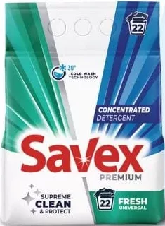 Savex Premium Supreme Clean & Protect Fresh Universal, концентрированное средство для стирки, 1,8 кг, 22 стирки