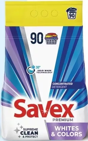Savex Premium Supreme Clean & Protect Whites & Colors, концентрированное средство для стирки, 7,2 кг, 90 стирок