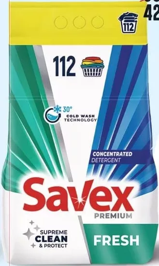 Savex Premium Supreme Clean & Protect Fresh, концентрированное средство для стирки, 9 кг, 112 стирок