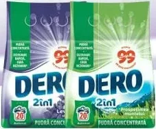 DERO 2в1 концентрированный стиральный порошок, 20 стирок; лаванда, горная свежесть