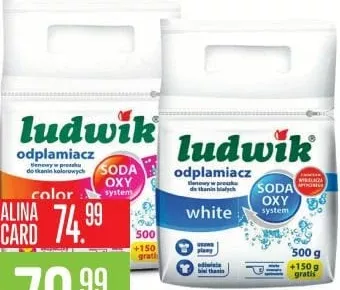 LUDWIK Soda Oxy System порошковый пятновыводитель, 650 г (500 г + 150 г бесплатно); Color, White; цена с Alina Card 74.99 MDL