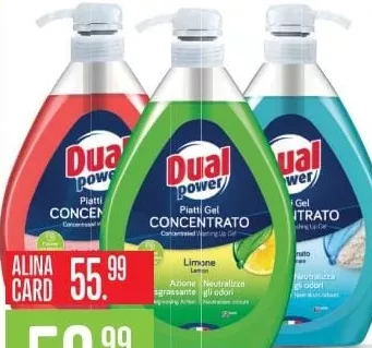 DUAL POWER Piatti Gel Concentrato, концентрированный гель для посуды с дозатором, 1 л; Limone и другие варианты; цена с Alina Card 55.99 MDL