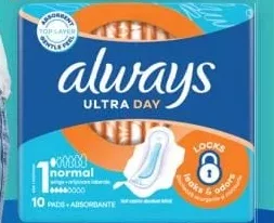 ALWAYS Ultra Single гигиенические прокладки, в ассортименте; изображён вариант Ultra Day Normal 1, 10 шт.