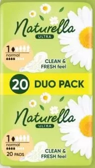 NATURELLA Ultra Duo Pack гигиенические прокладки, в ассортименте; изображён вариант Normal 1 Clean & Fresh Feel, 20 шт.
