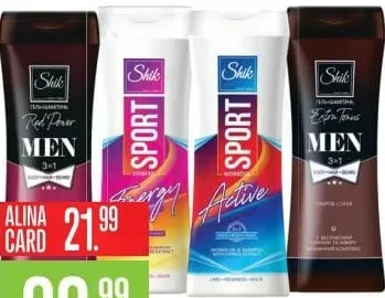 SHIK Men 3 în 1 / Sport Energy / Sport Active / Red Power / Extra Tones мужской гель для душа-шампунь, 300 мл, в ассортименте; с ALINA CARD: 21.99 MDL