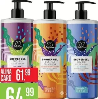 PAPILLION Fruit Delight / Relaxing / Sea Minerals гель для душа, 1000 мл, в ассортименте; с ALINA CARD: 61.99 MDL