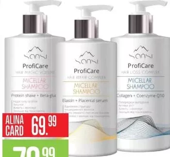 SANSI ProfiCare Hair Magic / Hair Repair / Hair Loss Complex мицеллярный шампунь с дозатором, 900 мл; Protein Shake + Beta-glucan / Elastin + Placental Serum / Collagen + Coenzyme Q10; с ALINA CARD: 69.99 MDL