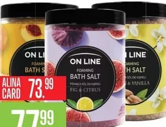 ON LINE Foaming Bath Salt Fig & Citrus / Vanilla пенящаяся соль для ванны, 1,2 кг, в ассортименте; с ALINA CARD: 73.99 MDL