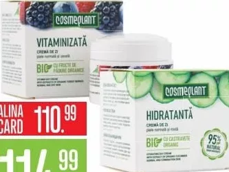 COSMEPLANT дневной крем для лица, 50 мл; витаминизированный с лесными ягодами / увлажняющий с огурцом; с ALINA CARD: 110.99 MDL