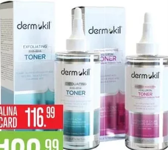 DERMOKIL Exfoliating AHA+BHA / Hyaluron тонер для лица, 200 мл, в ассортименте; с ALINA CARD: 116.99 MDL