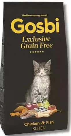 GOSBI Exclusive GF Grain Free Kitten, hrană fără cereale pentru pisoi cu pui și pește, 2 kg