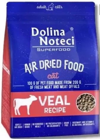 DOLINA NOTECI Superfood Air Dried Food, hrană uscată la aer pentru pisici adulte, vițel, 1 kg