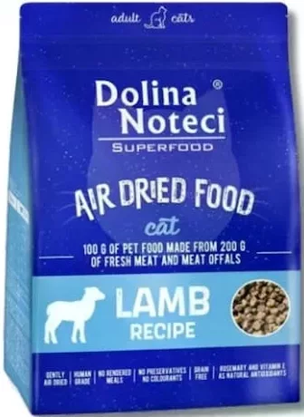 DOLINA NOTECI Superfood Air Dried Food, hrană uscată la aer pentru pisici adulte, miel, 1 kg