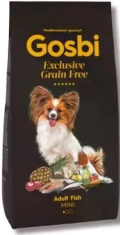 GOSBI Exclusive GF Grain Free Adult Mini, hrană fără cereale pentru câini adulți de talie mică cu pește, 500 g