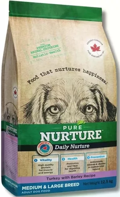PURE NURTURE Daily Nurture, hrană pentru câini adulți de talie medie și mare, curcan și orz, vrac, preț pentru 1 kg