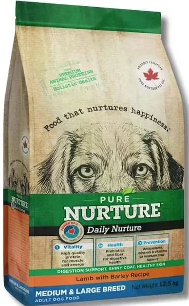 PURE NURTURE Daily Nurture, hrană pentru câini adulți de talie medie și mare, miel și orz, vrac, preț pentru 1 kg