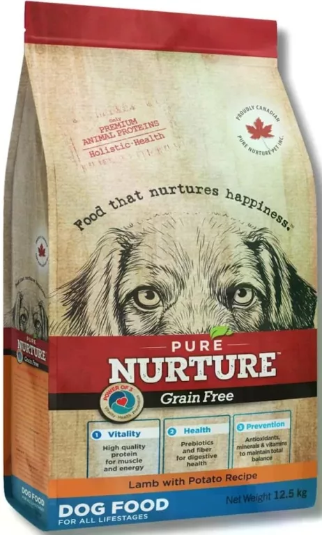 PURE NURTURE Grain Free, hrană fără cereale pentru câini în toate etapele de viață, miel cu cartofi, vrac, preț pentru 1 kg