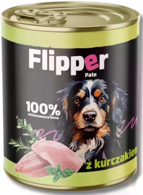FLIPPER Pate, hrană pentru câini, pui, 800 g