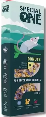 SPECIAL ONE Donuts pentru rozătoare, cicoare, arahide și dracilă, 3 buc., 60 g