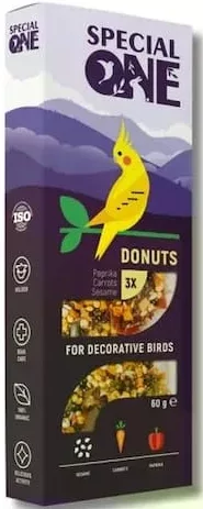 SPECIAL ONE Donuts pentru păsări, ardei, morcovi și susan, 3 buc., 60 g
