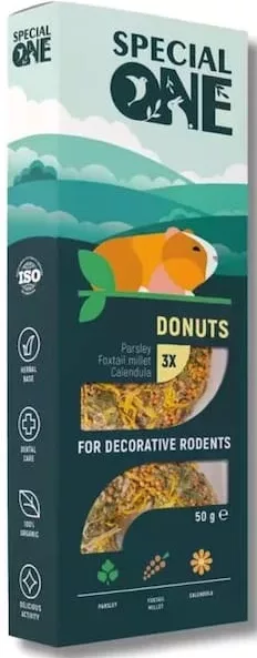 SPECIAL ONE Donuts pentru rozătoare, pătrunjel, mei italian și gălbenele, 3 buc., 50 g