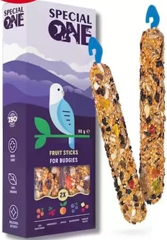 SPECIAL ONE Fruit Sticks, фруктовые палочки для волнистых попугаев, 2 шт., 90 г