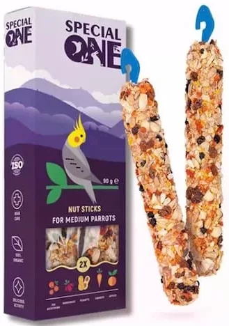 SPECIAL ONE Nut Sticks, ореховые палочки для средних попугаев, 2 шт., 90 г