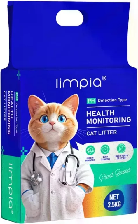 LIMPIA Tofu Plant Based, așternut din soia pentru pisici cu indicator de pH, 2,5 kg
