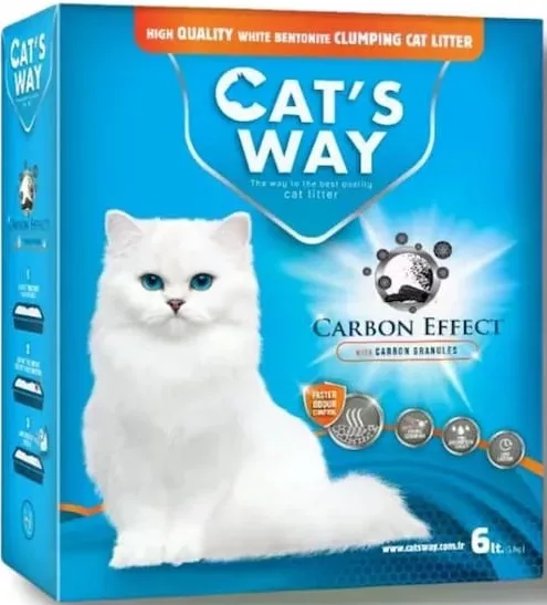 Cat’s Way, așternut pentru pisici, cărbune (Carbon Effect) / lavandă, 6 L