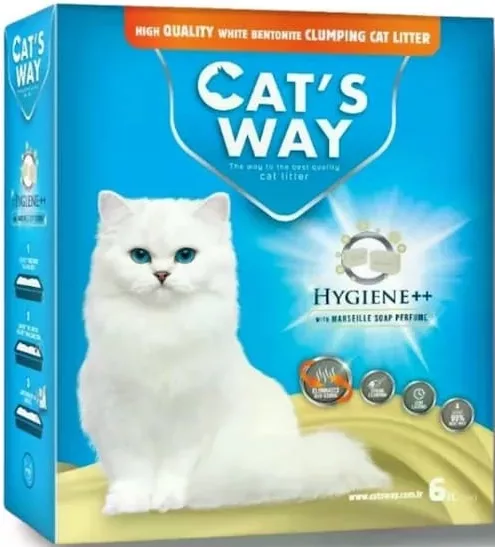 Cat’s Way Hygiene++, așternut pentru pisici, Marseille Soap / Baby Powder, 6 L