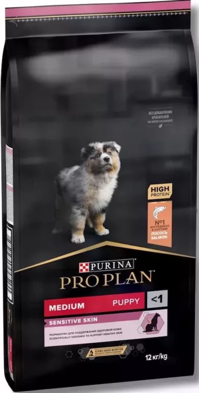Purina Pro Plan Medium Puppy Sensitive Skin, hrană uscată pentru căței de talie medie sub 1 an, cu somon, 1 kg (vrac*)