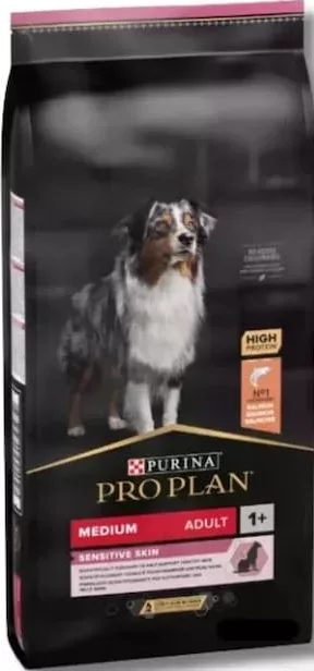 Purina Pro Plan Medium Adult Sensitive Skin, hrană uscată pentru câini adulți de talie medie 1+, cu somon, 1 kg (vrac*)