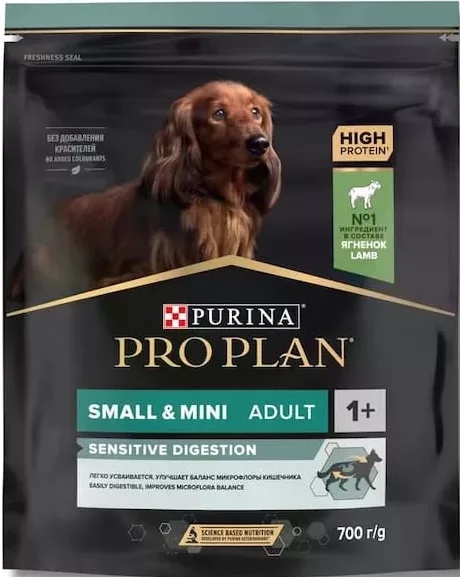 Purina Pro Plan Small & Mini Adult, сухой корм для взрослых собак мелких и миниатюрных пород 1+, ягнёнок (Sensitive Digestion) или лосось, 1 кг (на развес*)