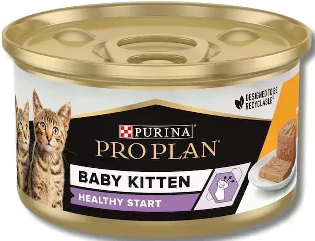 Purina Pro Plan Baby Kitten Healthy Start, hrană umedă pentru pisoi cu pui, 85 g