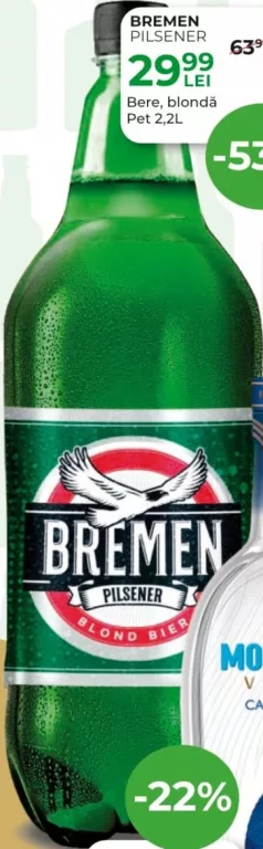 BREMEN Pilsener Bere blondă, PET 2,2 L