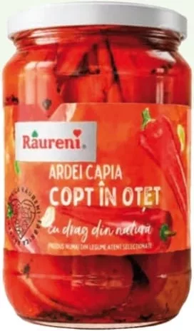 RÂURENI Ardei capia copt în oțet 690 g
